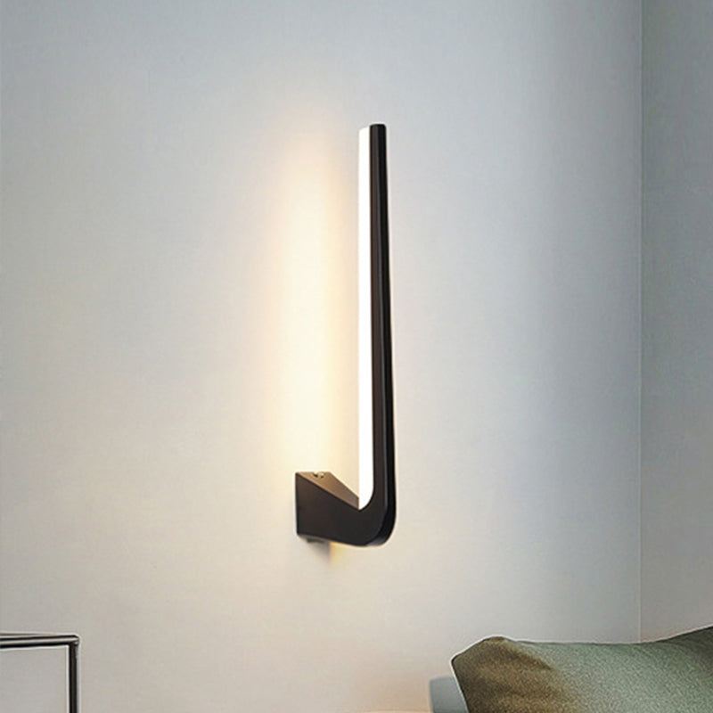 Lisslune | Black Finish Linear Wall Lamp Simplicity LED Acrylic Wall Lighting Ideas in Warm/White Light for Living Room