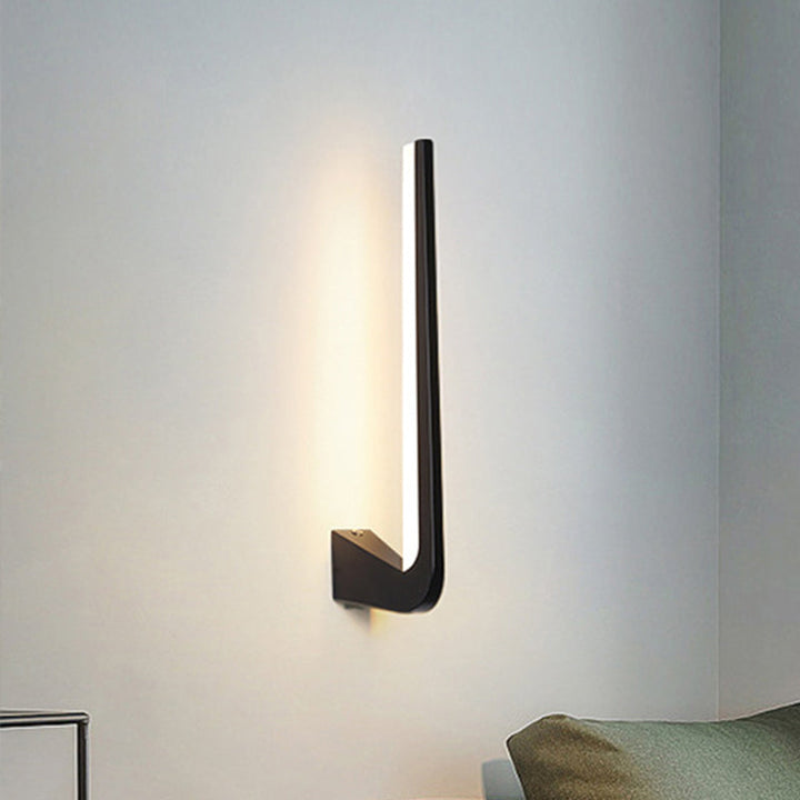 Lisslune | Black Finish Linear Wall Lamp Simplicity LED Acrylic Wall Lighting Ideas in Warm/White Light for Living Room