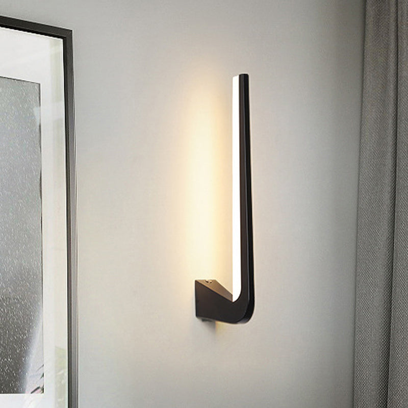 Lisslune | Black Finish Linear Wall Lamp Simplicity LED Acrylic Wall Lighting Ideas in Warm/White Light for Living Room