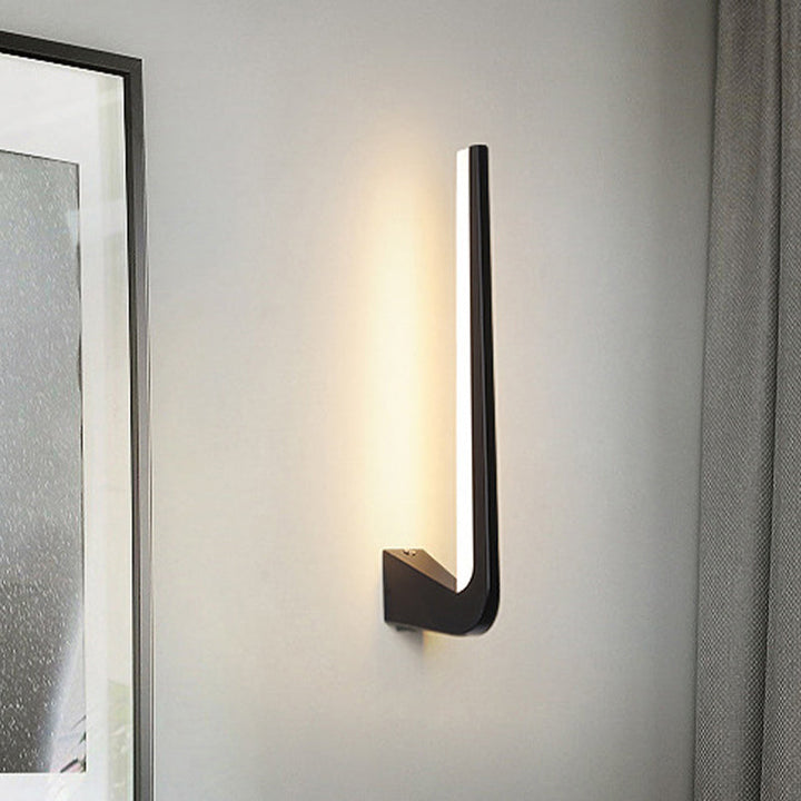 Lisslune | Black Finish Linear Wall Lamp Simplicity LED Acrylic Wall Lighting Ideas in Warm/White Light for Living Room