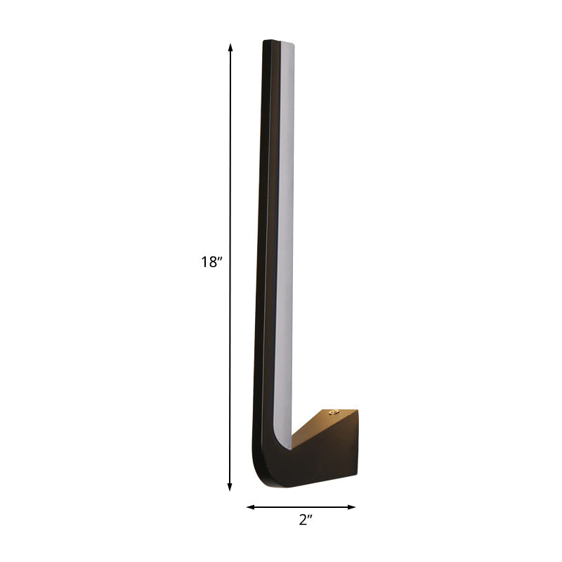 Lisslune | Black Finish Linear Wall Lamp Simplicity LED Acrylic Wall Lighting Ideas in Warm/White Light for Living Room