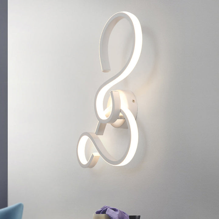 Lisslune | 17"/27.5" H Spiral Living Room Wall Light Light Acrylic LED Modern Wall Light in White