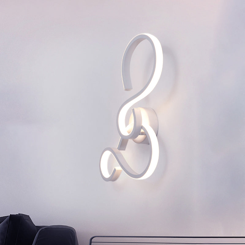 Lisslune | 17"/27.5" H Spiral Living Room Wall Light Light Acrylic LED Modern Wall Light in White