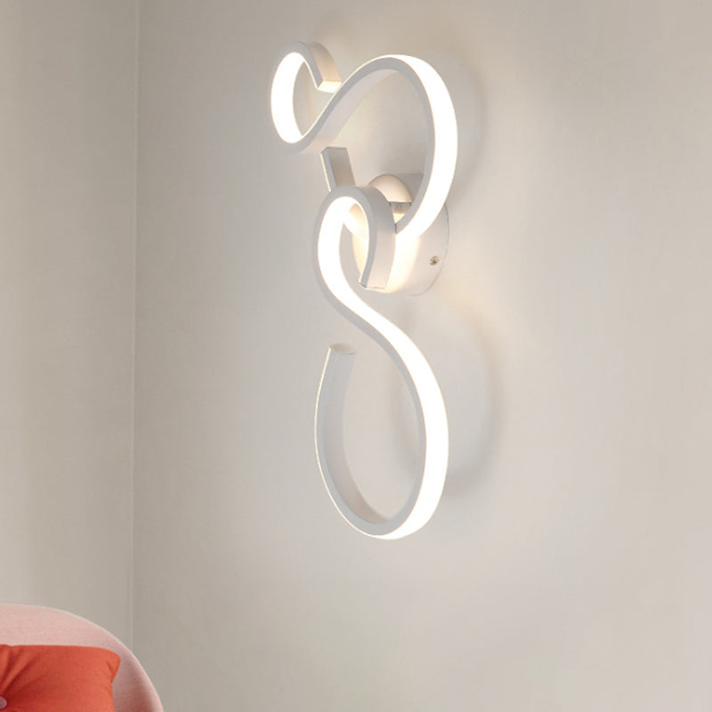 Lisslune | 17"/27.5" H Spiral Living Room Wall Light Light Acrylic LED Modern Wall Light in White