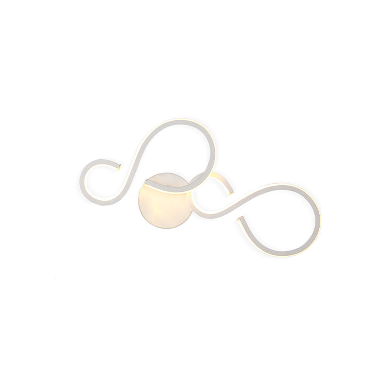 Lisslune | 17"/27.5" H Spiral Living Room Wall Light Light Acrylic LED Modern Wall Light in White