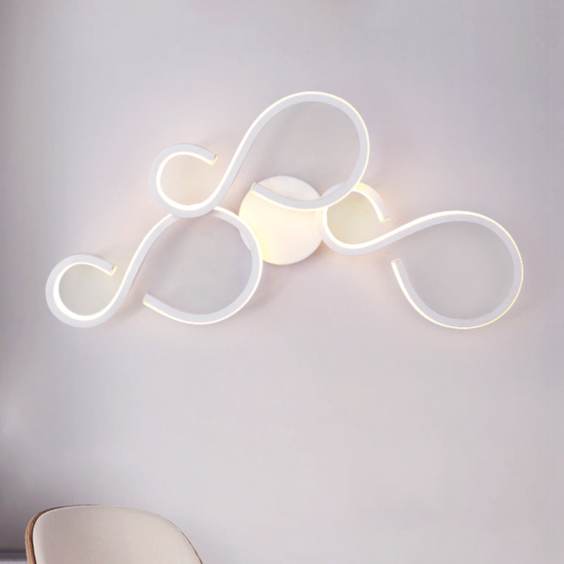 Lisslune | 17"/27.5" H Spiral Living Room Wall Light Light Acrylic LED Modern Wall Light in White