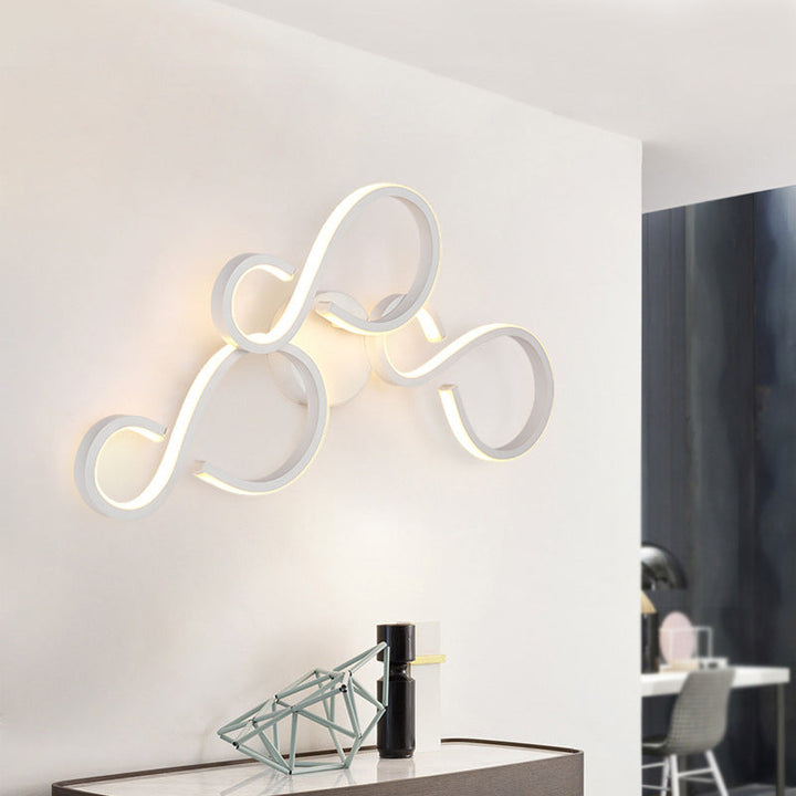 Lisslune | 17"/27.5" H Spiral Living Room Wall Light Light Acrylic LED Modern Wall Light in White