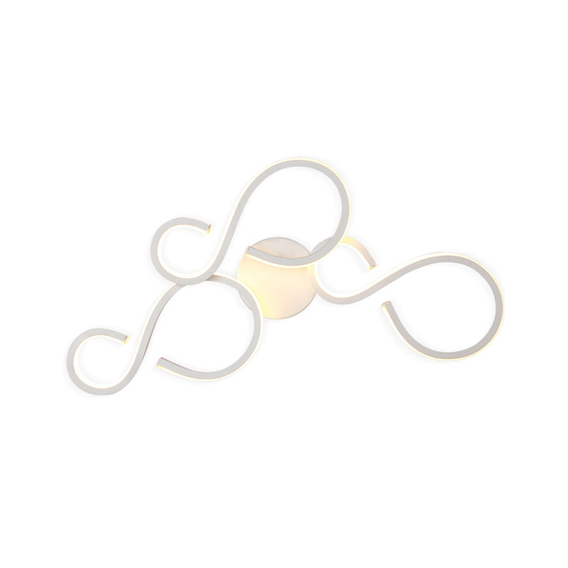 Lisslune | 17"/27.5" H Spiral Living Room Wall Light Light Acrylic LED Modern Wall Light in White