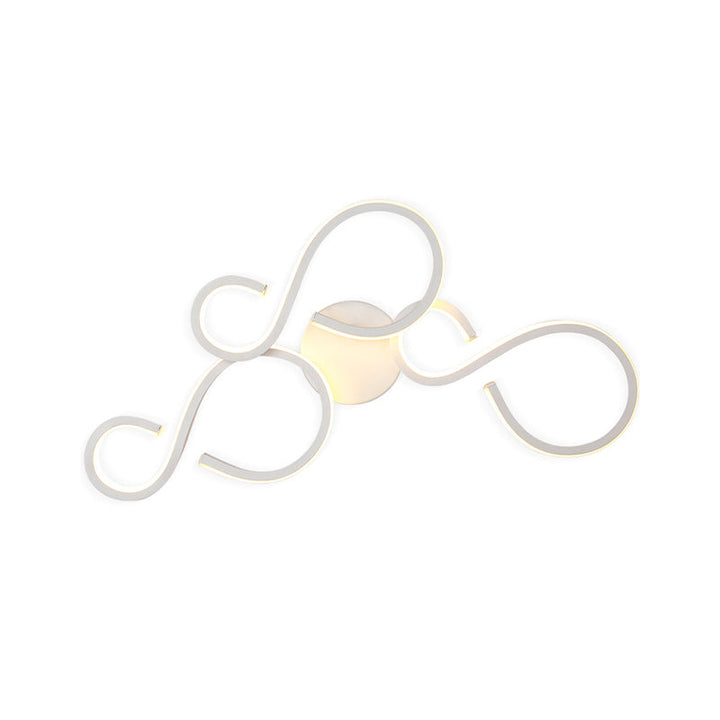 Lisslune | 17"/27.5" H Spiral Living Room Wall Light Light Acrylic LED Modern Wall Light in White