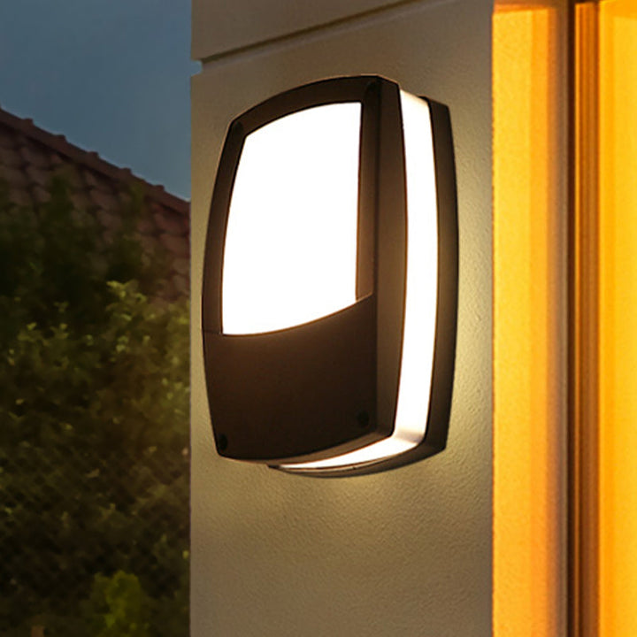 Lisslune | Black Rectangular Wall Light Contemporary LED Acrylic Wall Mount Light for Outdoor