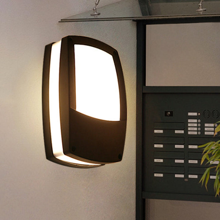 Lisslune | Black Rectangular Wall Light Contemporary LED Acrylic Wall Mount Light for Outdoor