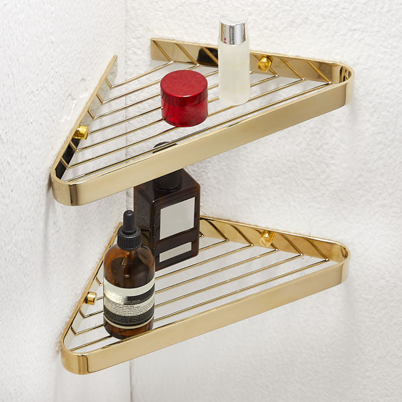 Lisslune | 2-piece modern bathroom accessory set, polished chrome/gold, bathroom shelf