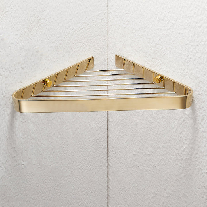 Lisslune | 2-piece modern bathroom accessory set, polished chrome/gold, bathroom shelf