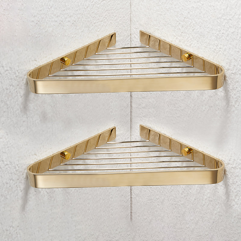Lisslune | 2-piece modern bathroom accessory set, polished chrome/gold, bathroom shelf