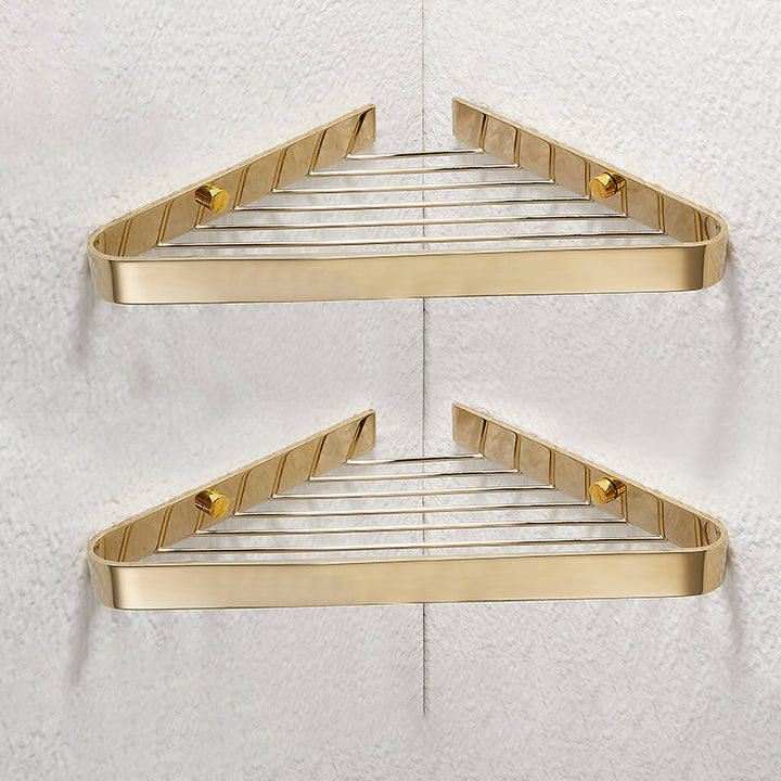 Lisslune | 2-piece modern bathroom accessory set, polished chrome/gold, bathroom shelf