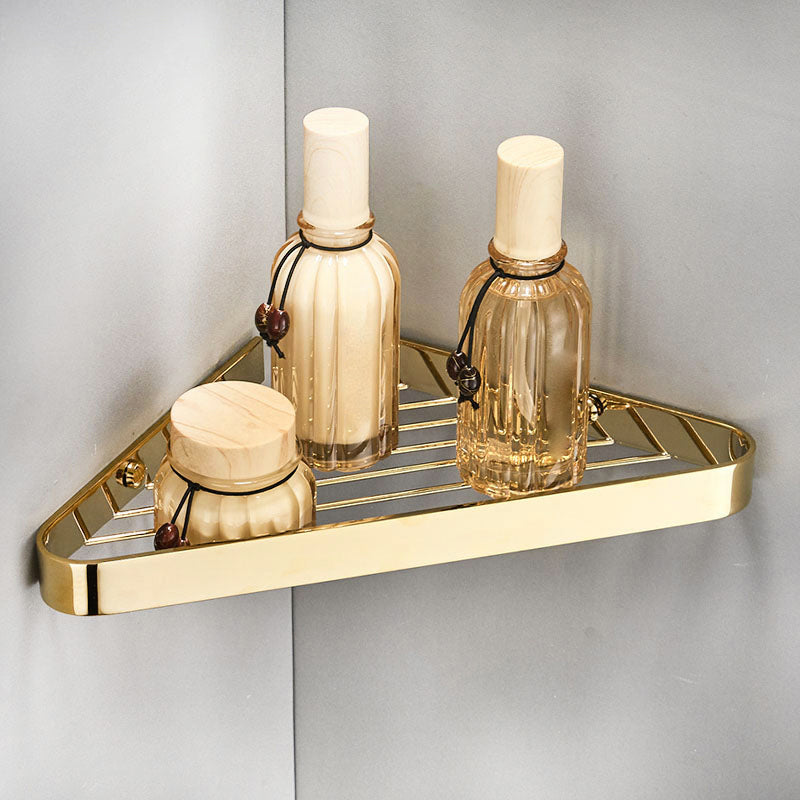 Lisslune | 2-piece modern bathroom accessory set, polished chrome/gold, bathroom shelf