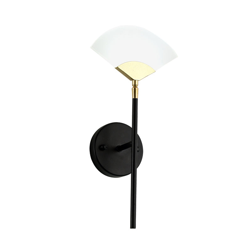 Lisslune | Pencil Arm Metal Wall Mount Light Modern Gold and Black LED Wall Lamp with Sector Acrylic Shade