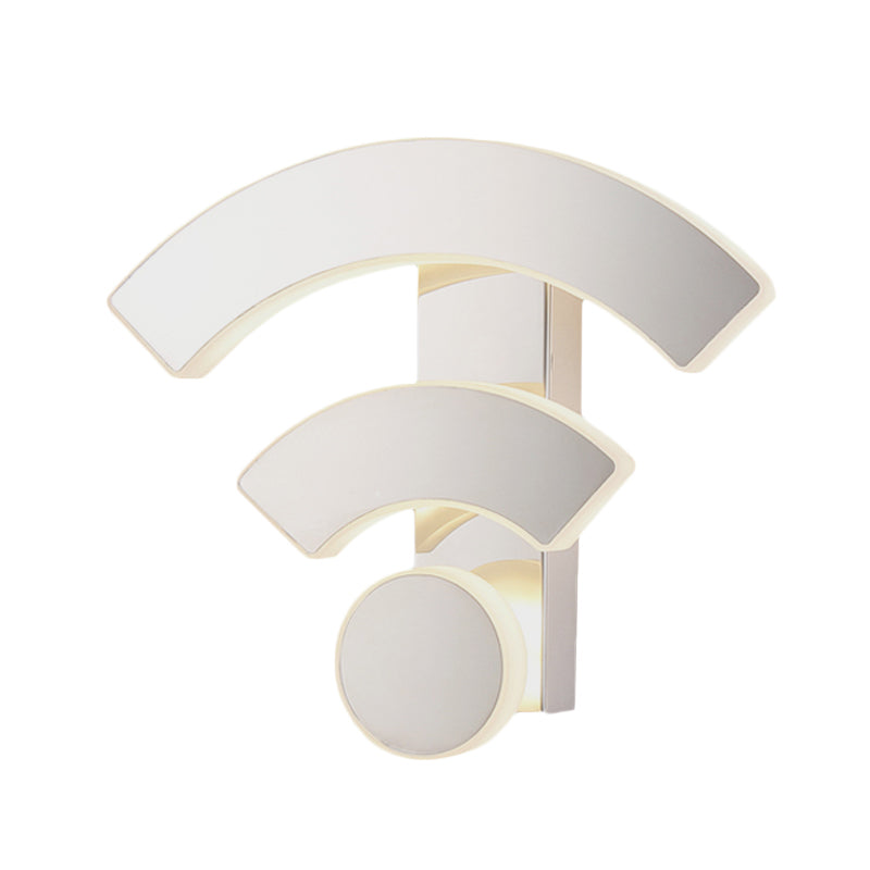Lisslune | Wifi Logo Wall Light Modernist Acrylic LED White Wall Mounted Lamp in Warm/White Light for Bedroom