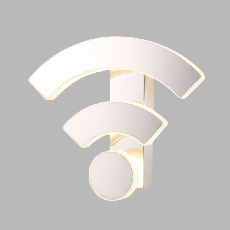 Lisslune | Wifi Logo Wall Light Modernist Acrylic LED White Wall Mounted Lamp in Warm/White Light for Bedroom