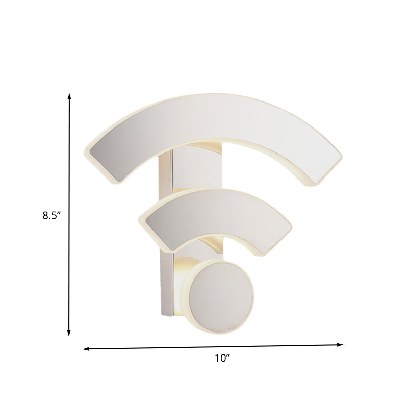 Lisslune | Wifi Logo Wall Light Modernist Acrylic LED White Wall Mounted Lamp in Warm/White Light for Bedroom