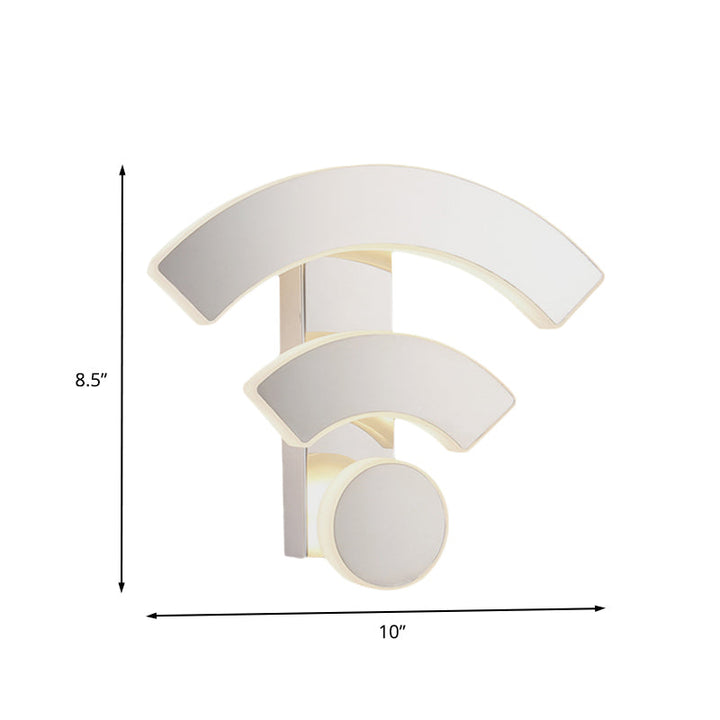 Lisslune | Wifi Logo Wall Light Modernist Acrylic LED White Wall Mounted Lamp in Warm/White Light for Bedroom