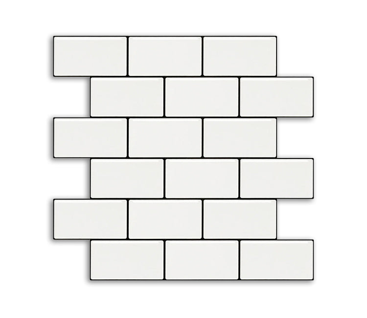 Lisslune | White Subway Tile Waterproof PVC Peel & Stick Tile for Backsplash Wall