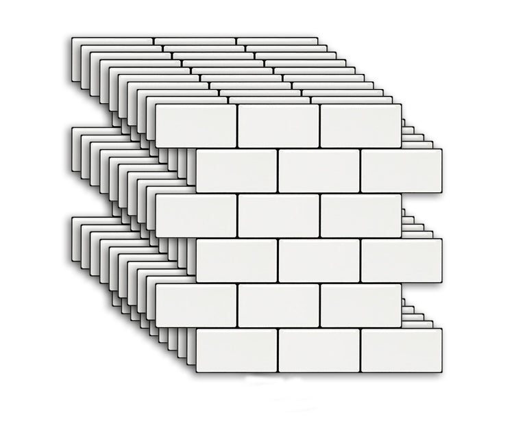 Lisslune | White subway tile Waterproof PVC Peel & Stick tile for backsplash wall