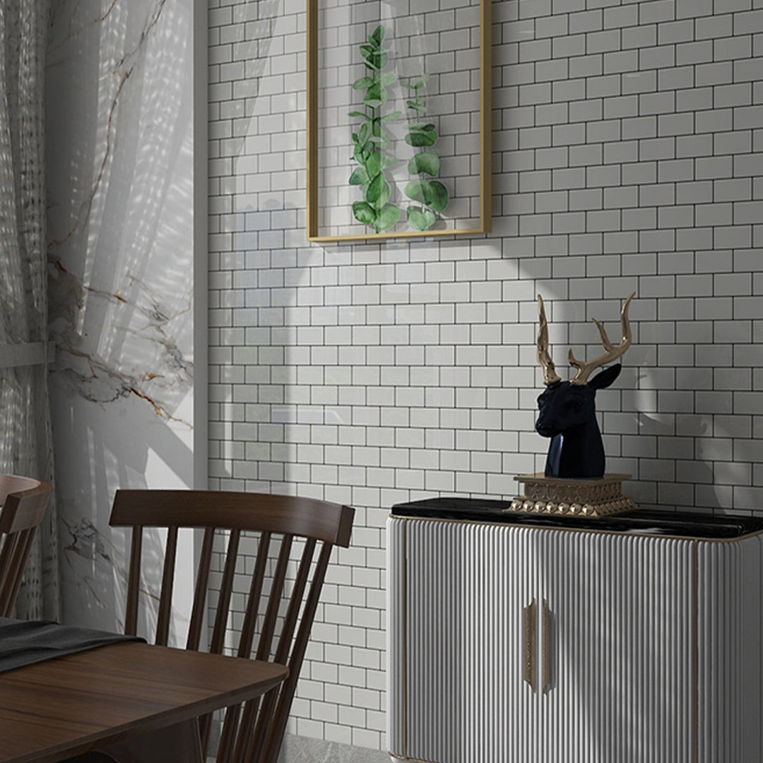 Lisslune | White subway tile Waterproof PVC Peel & Stick tile for backsplash wall