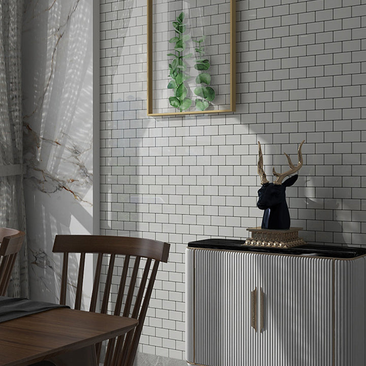 Lisslune | White Subway Tile Waterproof PVC Peel & Stick Tile for Backsplash Wall
