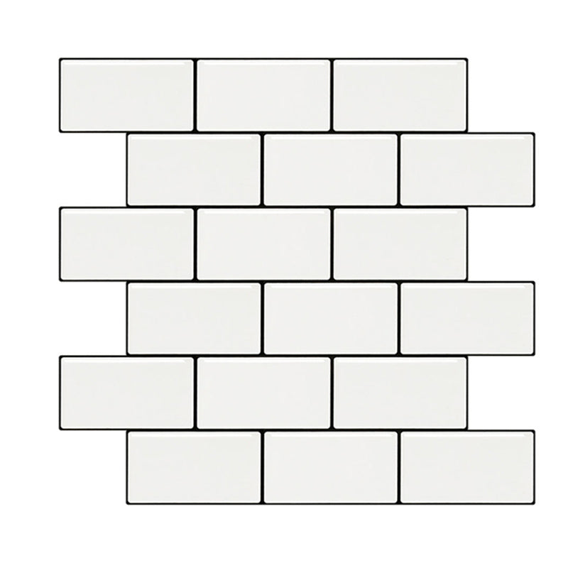 Lisslune | White subway tile Waterproof PVC Peel & Stick tile for backsplash wall