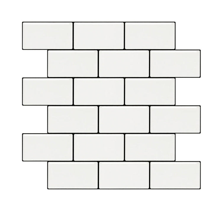 Lisslune | White subway tile Waterproof PVC Peel & Stick tile for backsplash wall
