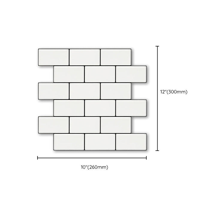Lisslune | White Subway Tile Waterproof PVC Peel & Stick Tile for Backsplash Wall