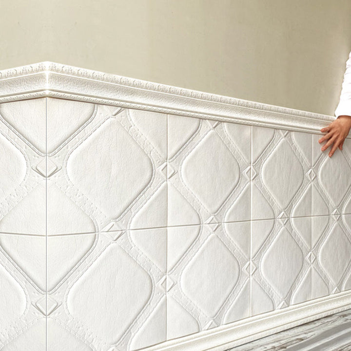 Lisslune | Modern Tin Backsplash Panel Smooth Styrofoam Wall Ceiling