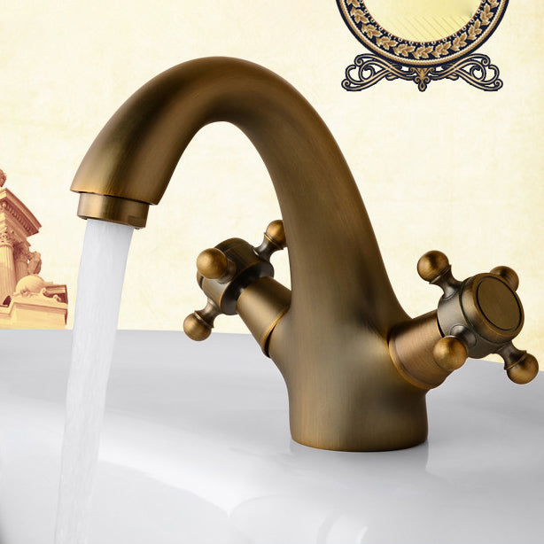 Lisslune | Industrial Widespread Bathroom 2 Faucet Cross Handles Sink Faucet