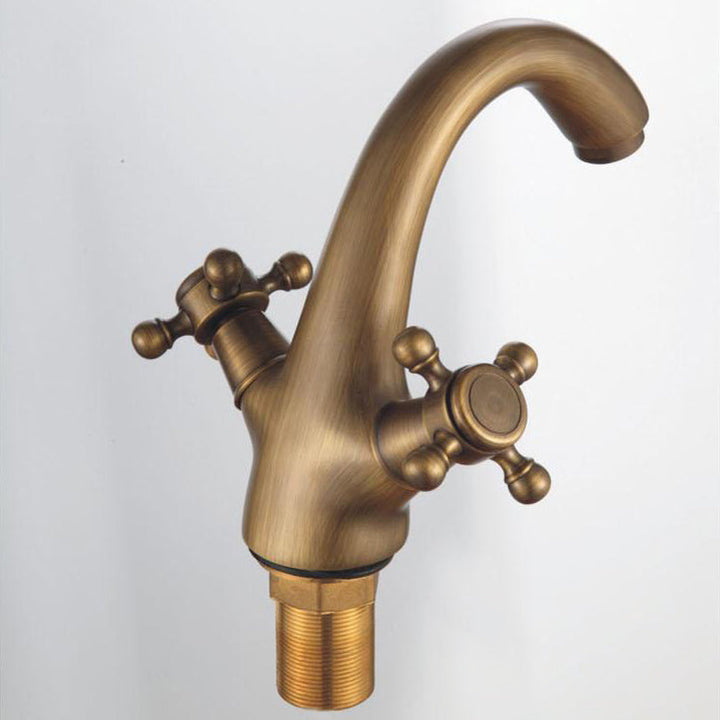 Lisslune | Industrial Widespread Bathroom 2 Faucet Cross Handles Sink Faucet