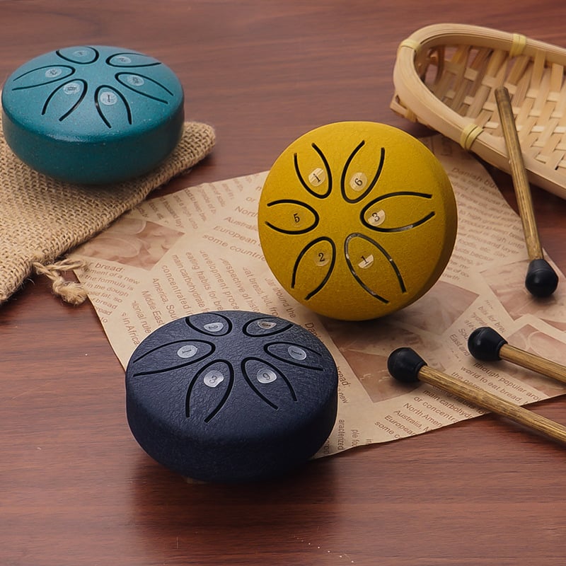Lisslune | BUDDHA STONES MINI STEEL TONGUE DRUM 3 INCH SOUND HEALING DRUM KIT