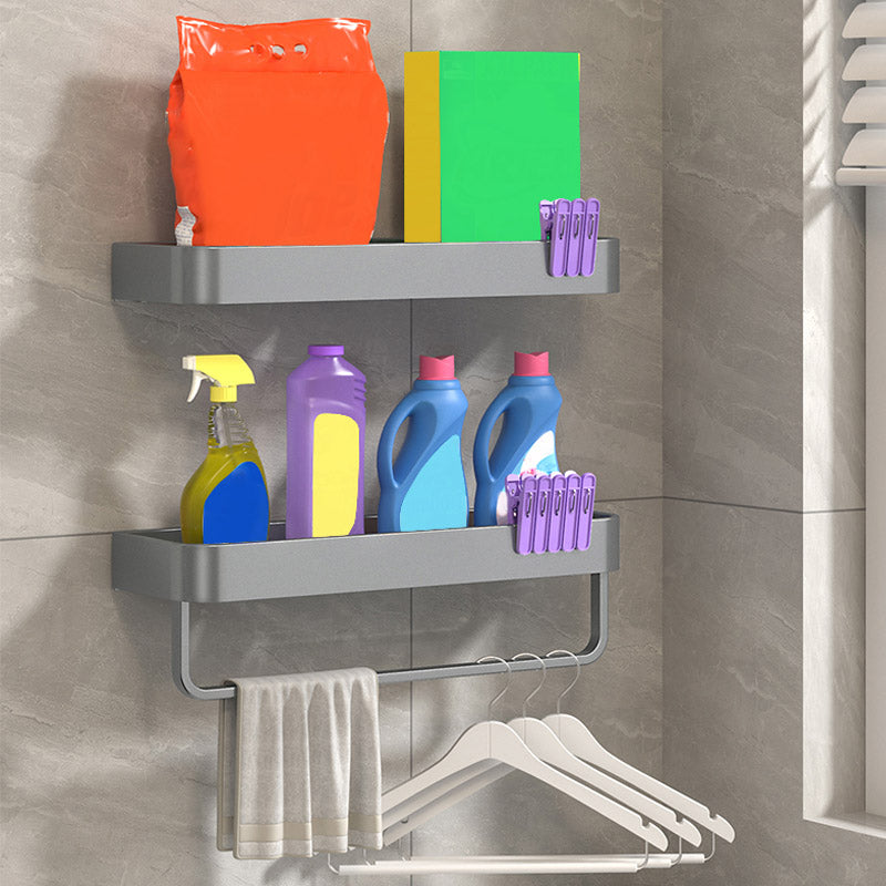 Lisslune | Modern Grey 2-piece Bathroom Accessory Set, Matte Grey, Bathroom Shelf