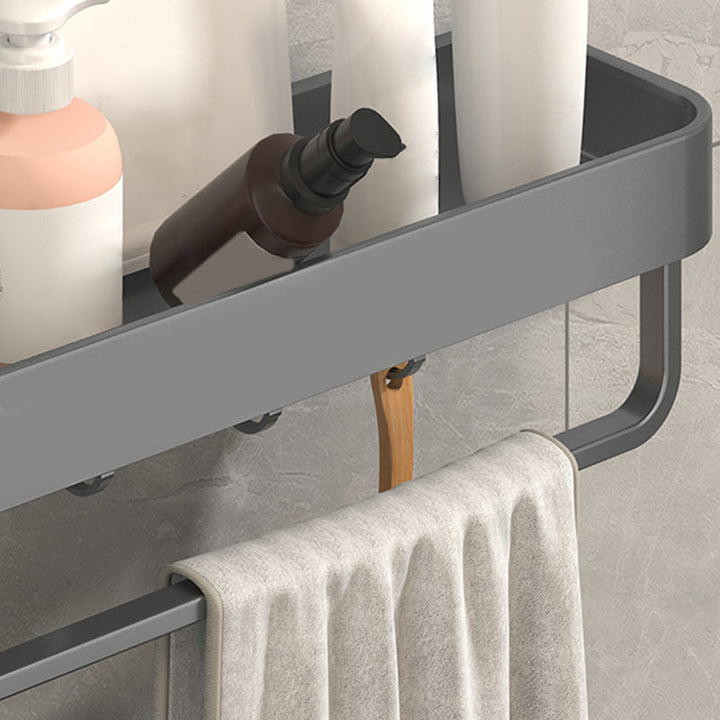 Lisslune | Modern Grey 2-piece Bathroom Accessory Set, Matte Grey, Bathroom Shelf
