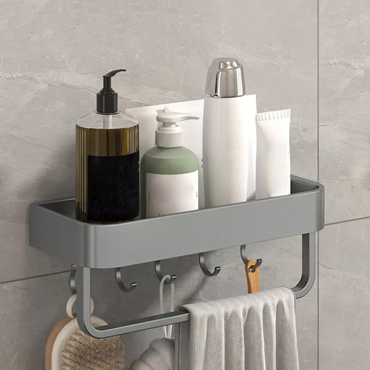 Lisslune | Modern Grey 2-piece Bathroom Accessory Set, Matte Grey, Bathroom Shelf