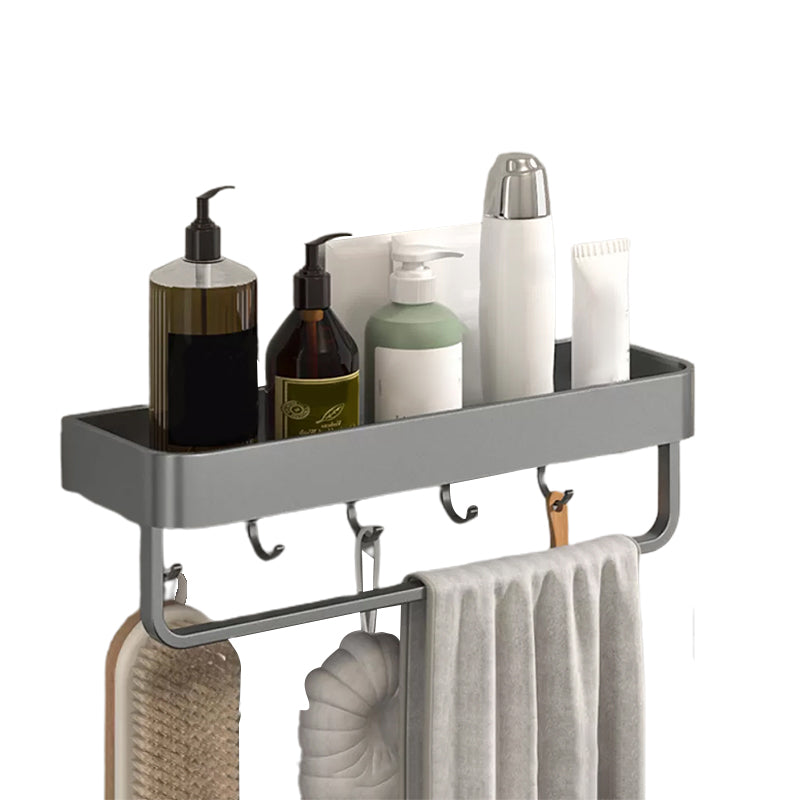 Lisslune | Modern Grey 2-piece Bathroom Accessory Set, Matt Grey, Bathroom Shelf