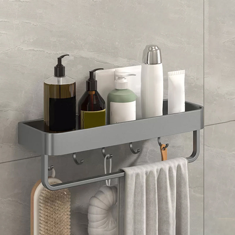 Lisslune | Modern Grey 2-piece Bathroom Accessory Set, Matt Grey, Bathroom Shelf
