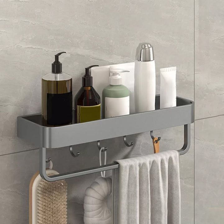 Lisslune | Modern Grey 2-piece Bathroom Accessory Set, Matte Grey, Bathroom Shelf