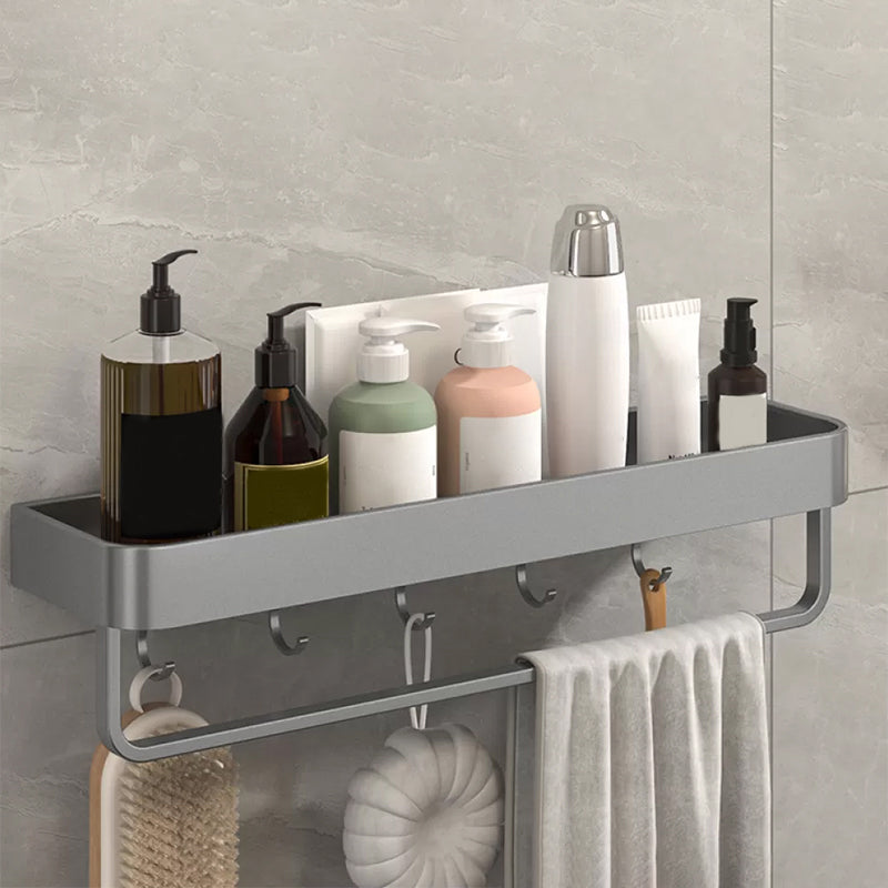 Lisslune | Modern Grey 2-piece Bathroom Accessory Set, Matt Grey, Bathroom Shelf