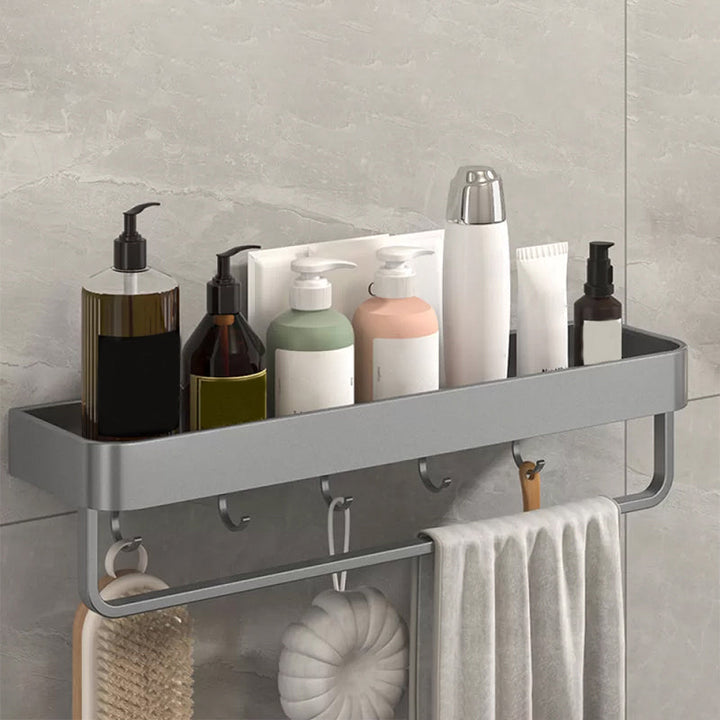Lisslune | Modern Grey 2-piece Bathroom Accessory Set, Matte Grey, Bathroom Shelf