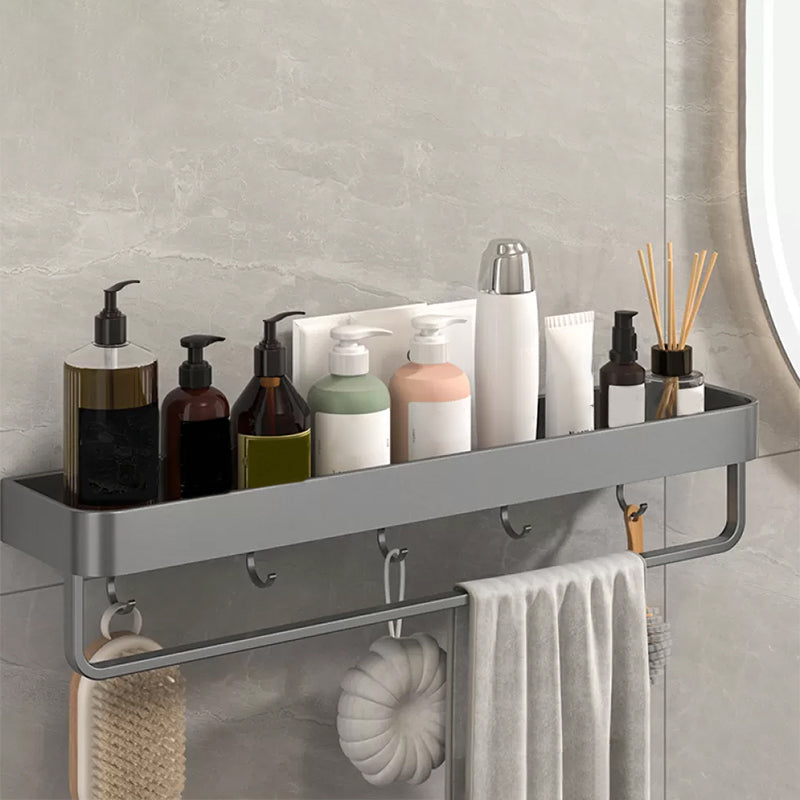 Lisslune | Modern Grey 2-piece Bathroom Accessory Set, Matt Grey, Bathroom Shelf