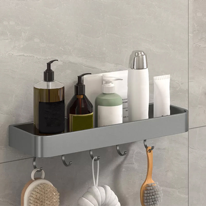 Lisslune | Modern Grey 2-piece Bathroom Accessory Set, Matt Grey, Bathroom Shelf