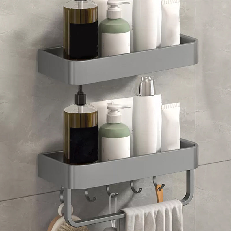 Lisslune | Modern Grey 2-piece Bathroom Accessory Set, Matt Grey, Bathroom Shelf