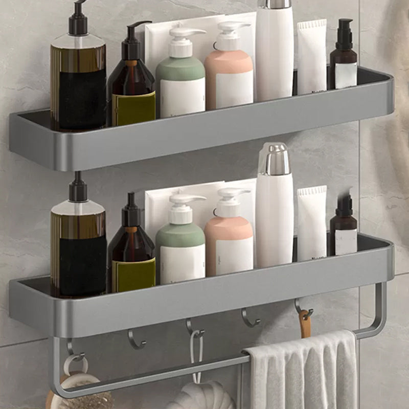 Lisslune | Modern Grey 2-piece Bathroom Accessory Set, Matt Grey, Bathroom Shelf