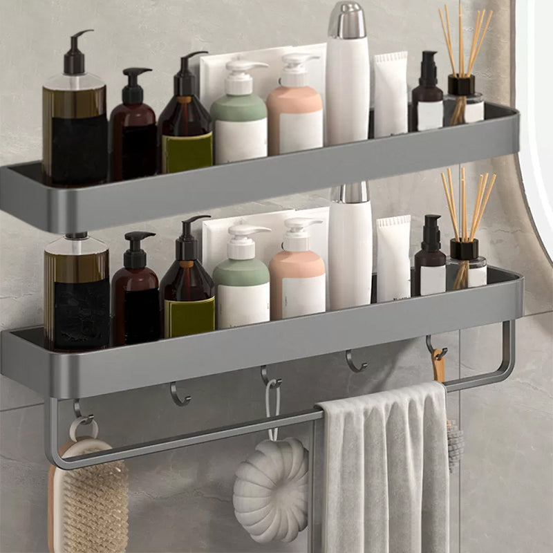 Lisslune | Modern Grey 2-piece Bathroom Accessory Set, Matt Grey, Bathroom Shelf