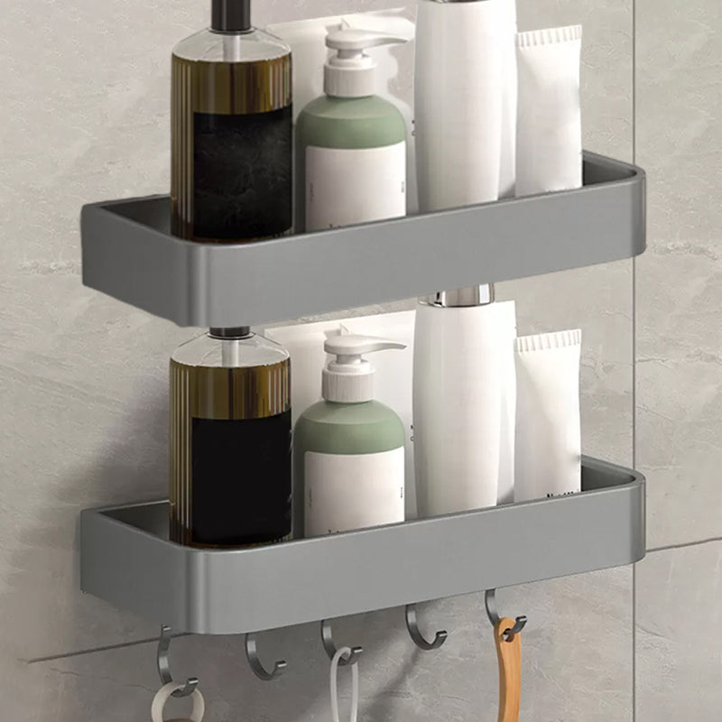 Lisslune | Modern Grey 2-piece Bathroom Accessory Set, Matt Grey, Bathroom Shelf